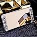 Creazy Bling Diamond Mirror Back TPU Soft Case Cover For iPhone 6/6S Plus 5.5inch (Gold)