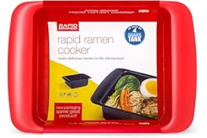 RAPID BRANDS Rapid Ramen Cooker | Microwavable Cookware for Instant Ramen | BPA Free and Dishwasher Safe | Perfect for Dorm, Small Kitchen or Office | Bright Red