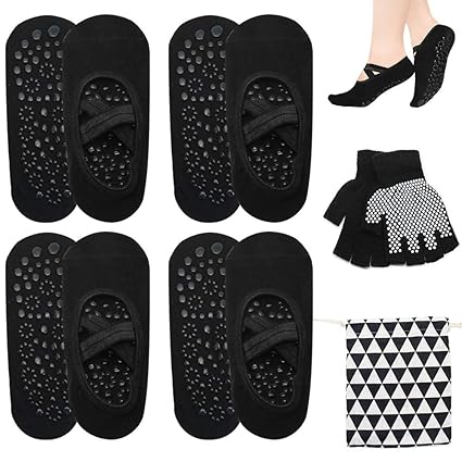 Sayopin Calcetín Antideslizante Mujer 4 Pares Calcetines ...