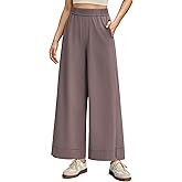 G4Free Strowen Women Lightweight Wide Leg Ankle Pants with Pockets 7/8 Length Yoga Pants Stretchy Casual Travel Trousers