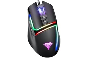 BENGOO Wired Gaming Mouse, PC Computer Mice USB Mouse with 6 RGB LED Modes, High-Precision 6 Adjustable DPI Up to 8000, 7 Programmable Buttons, Ergonomic Optical Mouse for Windows PC Mac Laptop Gamer