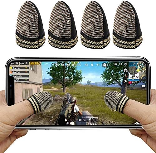 荒野行動 Pubg Mobile スマホゲーム 指サック Aksblay ゲーム用指カバー 手汗対策 銀繊維 耐摩耗性 指紋静電防止 操作性アップ 快適性 超目玉 4個 Iphone 伸縮性 超薄 Android全機種対応 通気性 優れたゲーム体験 高感度