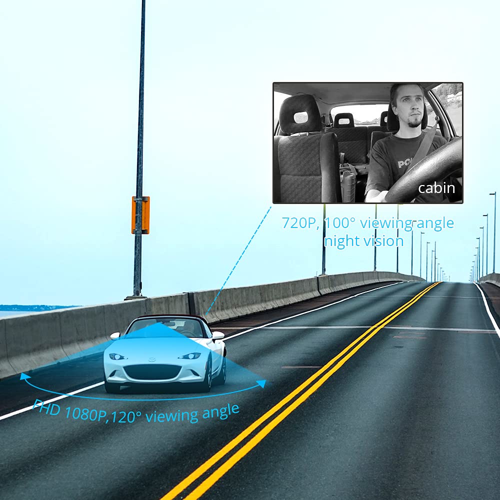 Live Video & 24H Remote Monitor, Jimi JC400P 4G & WiFi Dual Dash Cam Front and Inside Cam for Cars 1080P Car Camera Driving Recorder| GPS Track| G-Sensor | Loop Records | Behavior Analysis (LNCOONAPP)