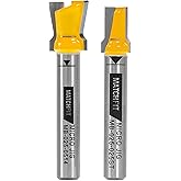 MICROJIG MATCHFIT Dovetail and Relief Router Bit Bundle for Clean Grooves, Reduced Tear Out, and Longer Tool Life in Cabinet Making, and Furniture Building, Woodworking Tools, &frac14;&rdquo; Shank