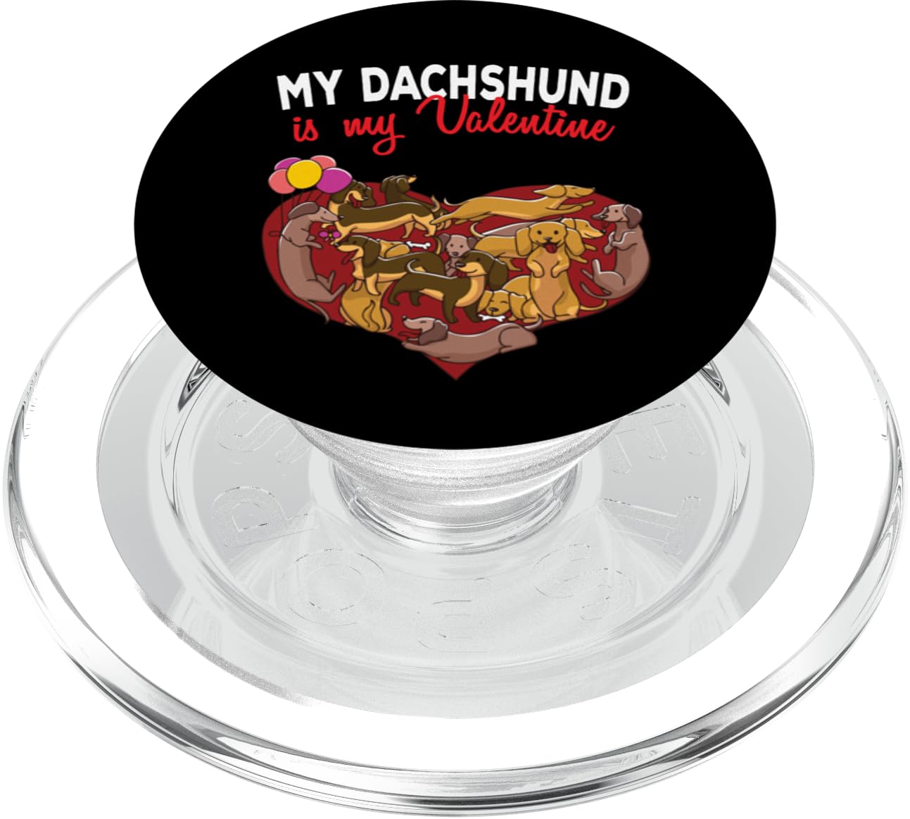 My Dachshund Is My Valentine Dogs Heart Dog Valentines Day PopSockets PopGrip for MagSafe