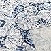 jinchan Damask Printed Curtains for Bedroom Drapes Vintage Linen Blend Medallion Curtain Panels Window Treatments for Living Room 2 Panels 63 Inch Long Blue