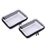 DEXLALA 2 Pack Zippered Hard Pouch Double,Portable