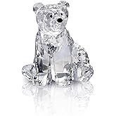 DANRECIN Acrylic Bear Figurine Cute Polar Bear Home Decor Clear Animal Room Decorations for Home and Office Not Crystal (E)