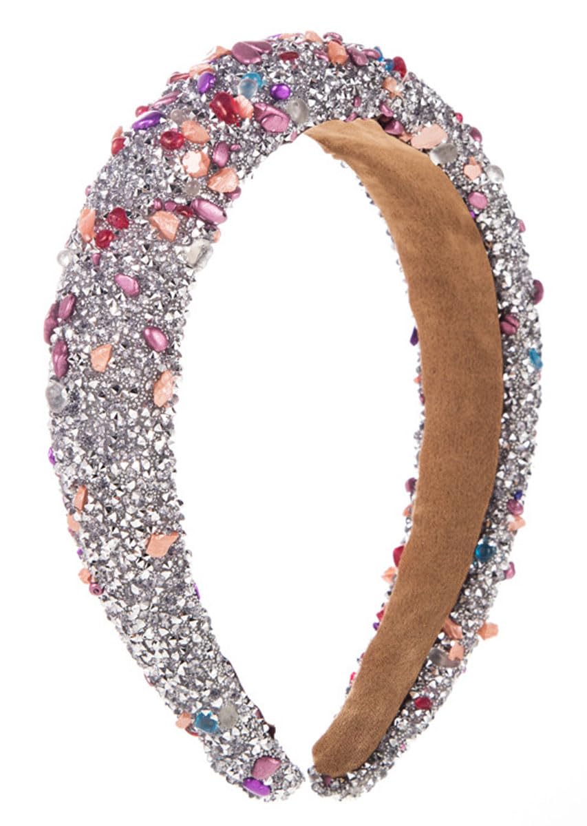 scicent Hairbands Women Rhinestone Padded Headband Baroque Crystal Embellished Hair Bands Colorful Beaded Head Band Fashion Hair Accessories for Girls 16623 — image 1