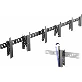 VIVO Black Pop-Out 1x3 Video Wall Mount for 37-65 in TVs, MOUNT-VW65-3T | Tilt Adjustment with Precision Leveling, Triple TV Wall Mount, Fits 3 Screens, 100x100mm-600x400mm VESA, Holds 462 lbs