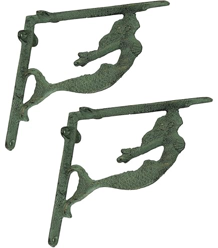 Para 6 Soportes De Sirena De Hierro Fundido, Soportes