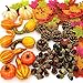 Pumpkin Decorating Kits, 166pcs Artificial Autumn Gourds, Mini Pumpkins, Pine Cones, Maple Leaves, Acorns for Thanksgiving Halloween Harvest Festival Fall Decor