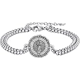 YFN Patron Saint Bracelet Sterling Silver Religious Protector Bracelet Jewelry Gift for Women Men