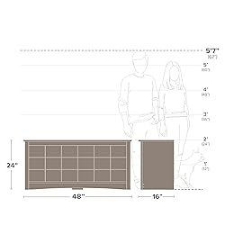 Prepac Shoe Storage Cubbie Bench, 24" x 48" x