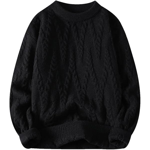 Oversized Sweater for Men Cable Knitted Big and Tall 90s Vintage