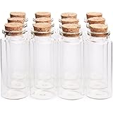 Danmu 30ml 1.18" x 2.75" Mini Glass Bottles, Jars with Wood Cork Stoppers, Tiny Glass Jars, Wishing Bottles, Message…