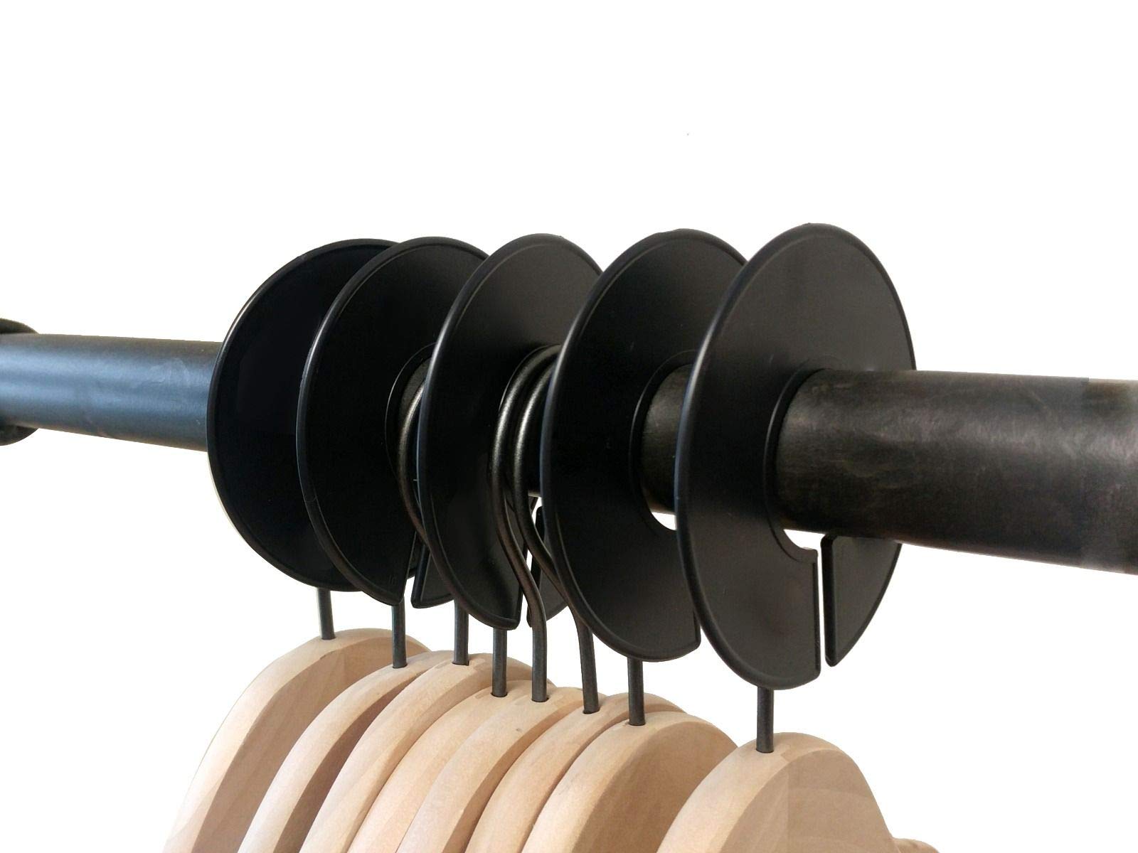 NAHANCO CBLKBLANK50, Black Round Clothing Size Dividers, Blank, Kit of 50