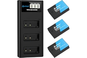 Artman LP-E17 Battery 3-Pack 1300mAh and 3-Slot LCD Charger for Canon EOS R50 R8 R10 RP R100, Rebel T8i T7i T6i T6s SL2 SL3, 