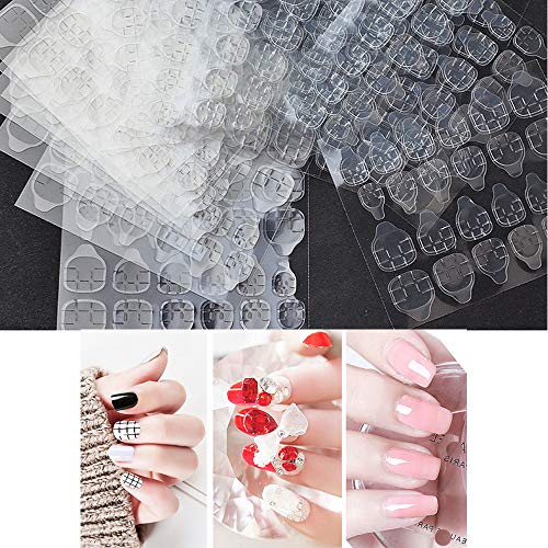 AORAEM Double Sided Nail Glue Sticker Adhesive Transparent Flexible Fake Nail Tips Adhesive Tabs Nail Glue 50 Sheets (1200pcs) - Thumbnail 6
