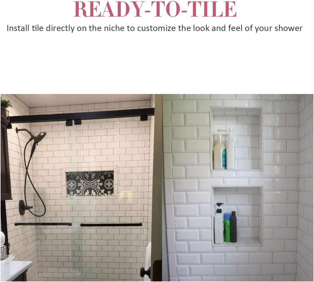 Tile Ready Shower Niche 17 x 25 Bathroom Storage Box for Shampoo and