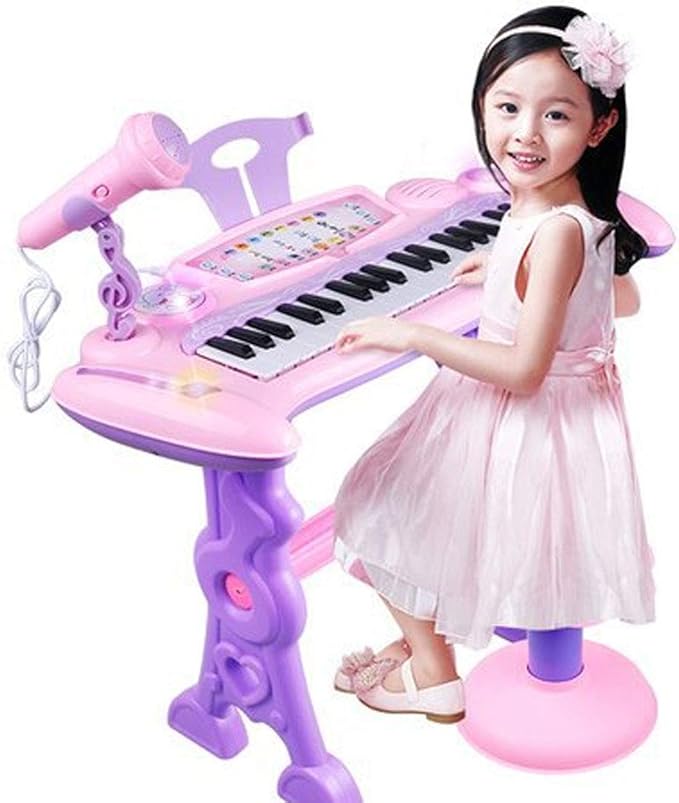 37 Touches Rose Clavier Piano Debutant Portable Piano Clavier Avec Microphone Et Cable Usb Musique Educatifs Jouet Pour 3 8 Ans Enfants Clavier Enfant Piano Instruments De Musique Et Sono Pianos Et Claviers