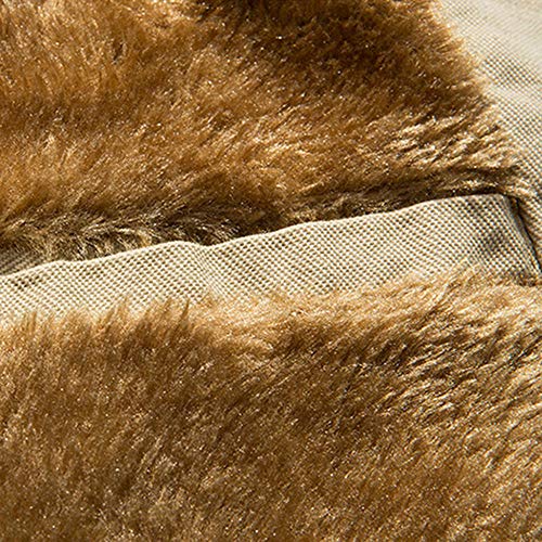 Black Friday Shirts For Men GOVOW Button Up Shirts For Men Winter Sale Thermal Leather Jacket Top Coat(US:14/CN:XXXL,Khaki) - Thumbnail 2