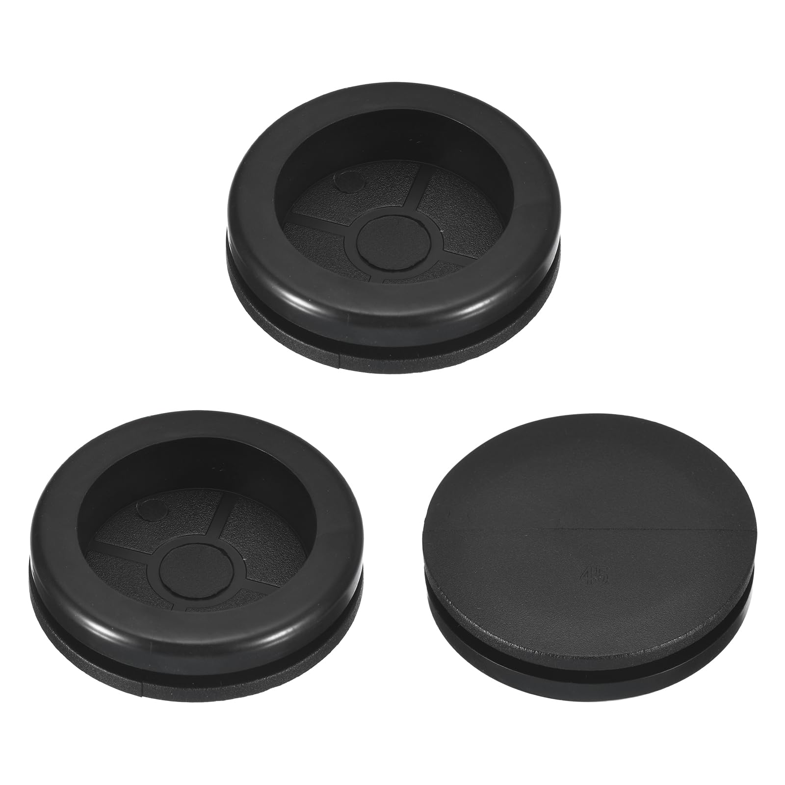 Photo 1 of uxcell 3Pcs Rubber Grommets 1-3/4" (45mm) Drill Hole, 1-1/2" (38mm) ID Single Sided Hole Plugs Ring Gasket for Firewall Cable Wire Protecting, Black