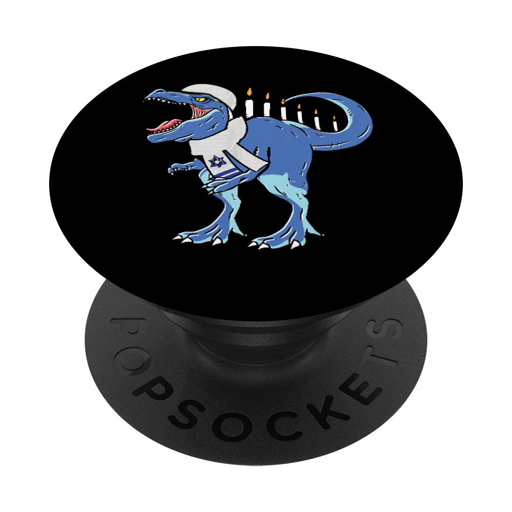 Menorasaurus Rex T-Rex Mamasaurus Dinosaur Jewish Hanukkah PopSockets Grip and Stand for Phones and Tablets