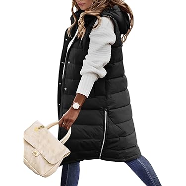 Veste Hiver Femme Sans Manches Avec Capuche - Coupe Slim, Légère Et Chaude, Fermeture éclair, Poches | Manteau Urbain Respirant