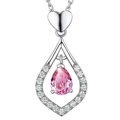 Birthstone Necklace Pink Tourmaline Necklace Amazon Elegant