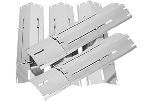 BBQRATION 5-Pack Universal Grill Heat Plates Extends from 11.75" up to 21" Adjustable Stainless Steel Heat Shield, Flavorizer Bar, Grill Heat Tent, Burner Cover, Flame Tamer for Gas Grill Parts