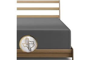 TEXAS LINEN CO. 100% Egyptian Cotton Fitted Sheet Queen Size - 1000-Thread-Count Queen Fitted Sheet Only, Extra Soft, Cooling, 16" Deep Pocket Luxury Sateen Weave Bottom, Hotel Quality - Dark Grey