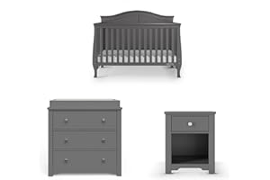 Child Craft Camden Crib, Dresser, and Nightstand Nursery Set, 3-Piece, Includes 4-in-1 Convertible Crib, 3 Drawer Dresser, and Nightstand, Grows with Your Baby (Matte White)