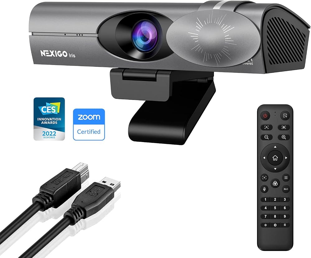 NexiGo Iris 4K AI Webcam 1/1.8" Sensor HDR PiP Auto Framing Tracking
