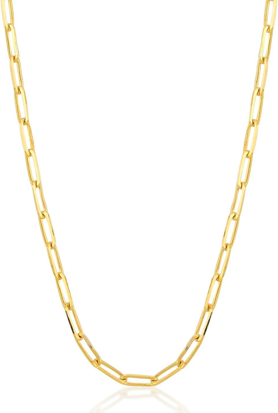 Gelin 14k Real Gold 1.0 mm Anchor Chain Chain for Women and Men, 18 Inc