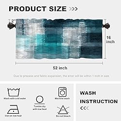 Batmerry Teal Soft Velvet Valance Curtains,Modern