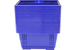 SHONFYVS 12 PCS Shopping Baskets, 18L Portable Grocery Basket, Durable Plastic Shopping Cart for Supermarket, Retail, Grocery(Blue)