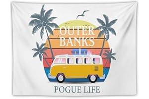 DOBOER Pogue Life, Outer Banks North Carolina Tapestry for College Dorm, Bedroom And Living Room Home Decor 30"x40", Retro Vintage Art Wall Tapestries Hanging for Gifts
