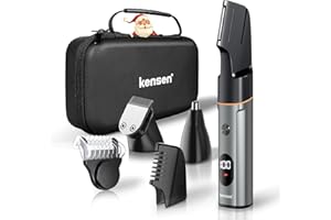 kensen 3-in-1 Body Hair Trimmer, Body Groomer Trimmer for Men, Men's Groin & Pubic Hair Trimmer, Manscaping Trimmer, Body Groomer for Men, Waterproof Male Hygiene Razor, Men's Gift (Gray)