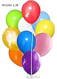 King's deal 100(10color x 10) Latex Balloons - 11 Inch - Assorted Colors