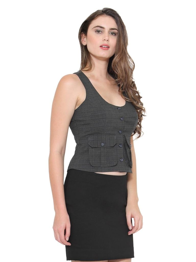 de beau women's cotton blended waistcoat