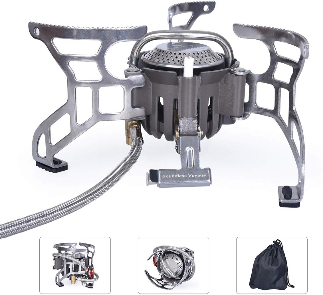 Boundless Voyage High Power Portable Lightweight Stove Camping Gas Stove Fishing Stove for Outdoor Camping Hiking Cooking