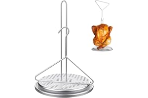 DELSbbq Turkey Fryer Stand Kit Wire Handle Lifter Hook, Perforated Turkey Fryer Hook and Stand Set Turkey Chicken Fryer Accessory Kit with for Poultry Deep Frying Pot