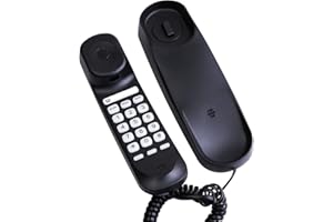 Sangyn Landline Phone for Home Mini Corded Telephone with Lighted Keypad Wall Mounted Desk Phone No AC Power Required for Kitchen House Office