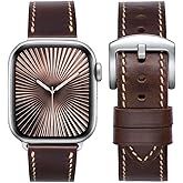 Horween Leather Band Compatible with Apple Watch Band 49mm 46mm 45mm 44mm 42mm, Handmade Soft Vintage Casual Band for iWatch Ultra 2/1 SE Series 10 9 8 7 6 5 4 3 2 1 Men and Women