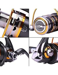 sougayilang Pesca Spinning Carretes con izquierda derecha intercambiables plegable Mango de madera Cuerpo de metal 5.2: 1 5.1: 1 Relación de engranajes Smooth 11BB Potente Para Barco de bajura Rock Agua dulce Agua salada Pesca