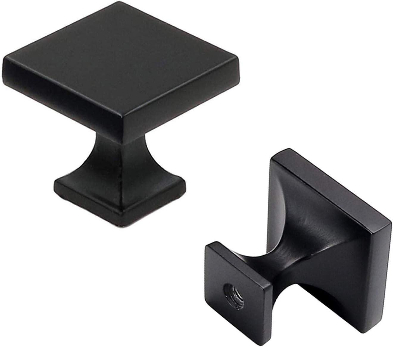 goldenwarm 5 Pack Black Square Knobs Kitchen Door Knobs