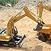 Fistone RC Excavator 11CH 2.4G Alloy Bulldozer Crawler Truck Wireless Backhoe Digger Games Toy Electronic Remote Controlled Vehicle Demo with Lights and Sound Engineering Machinery Car Model