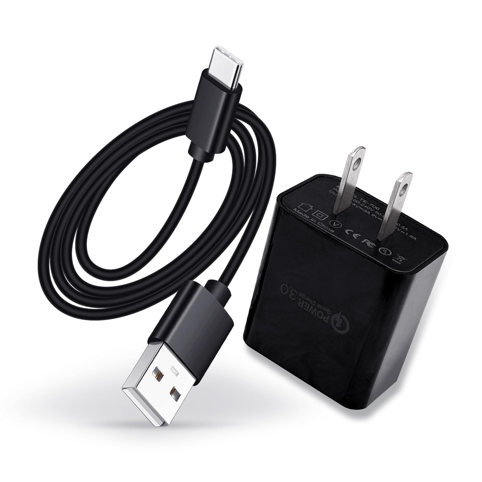 Photo 1 of 10 ft Charger for TCL 30 XE,40 XE,40X 5G,40R,20 Pro 5G,30 SE,20S,20 SE,10L,10 Plus,10 SE,10 Pro 405,30XL,TCL FLIP 2,FLIP PRO,TCL Tab 11,Tab 8 4G,Tab 10 HD Tablet USB C Charging Cable