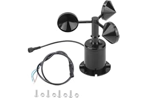 0-70m S Wind Speed Sensor, 5-30v DC Signal Output Pulse Type Three Cups Wind Speed Sensor Anemometer Detector for Meteorologi